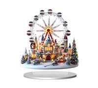 Zunetsutock Statue de Noël en acrylique - Statue décorative 2D, bureau festif | Décoration de bureau pour anniversaire, Nouvel An, salle de séjour, chambre à coucher, idéal pour un Ambie