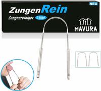 ZungenRein Nettoyeur de langue Grattoir à langue en acier inoxydable Brosse à langue Ayurveda [2pcs]