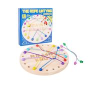 ZUNIPLEX Brainy Knots Rope,Jeu de Logique en Bois pour Enfants 3-6 Ans, Jouet Éducatif Montessori de Voyage avec Nœuds Défiants, Casse-Tête de Corde pour Développement Cognitif