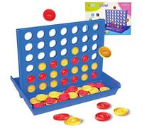 ZUNIPLEX Jeu de 4 en Ligne Classique,Jeu de Voyage Portable,Chaque pièce a Un diamètre de 3cm,Jeu de Société de Strategie pour Enfant 3 4 5 6 7 8+ Ans et Adulte(Gros)