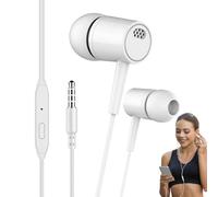 Zunishaone 3.5mm Wired Earbuds - TPE 1.15m Ergonomic in Ear Headset Noise Isolating Microphone Stereo Bass Audio Device Control Button Compatible Pc Computer Mobile Tablet Music Device