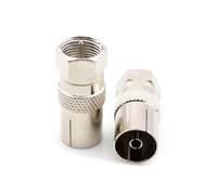 Zunishaone Adaptateur de câble TV -RF - Fiche F mâle - Rallonge de connexion de signal - Antenne coaxiale vidéo - Pièce d'adaptation de câble AV pour port de signal à domicile et bureau