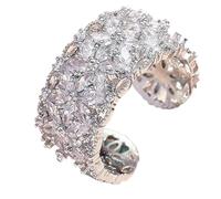 Zunishaone Bague de fleurs, anneaux de fleurs pour femmes | Fashion Copper Zircon Rings for Women | Décoration des doigts de gemme, accessoires de doigts réglables pour les femmes
