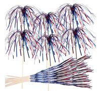 Zunishaone Bâtonnets Pour Toppers de Cupcakes - 50 Pièces Piques Fête Nationale,Élégant pour Décoration Festive Maison Réceptions Fêtes