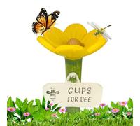 Zunishaone Bee Sojearers pour les tasses d'arrosage en forme de papillon extérieur - Stations d'arrosage d'abeilles - Tasses en fleurs | Accessoires de tasses d'alimentation papillon de couleur