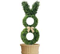Zunishaone Bunny Topiary Outdoor, lapins topiaire | Arbre artificiel de lapin de Pâques 22 pouces - Faux buisson de buis, imitation plante d'arbustes à feuilles persistantes pour