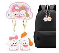 Zunishaone CLÉ DOGE, KEYRING GEACK DOGE,Tour de cartographe à suspension CHEY CHAÎNE | Charme mignon sac pour animaux petits accessoires de mère de voiture, Blanc, riferimento alla descrizione