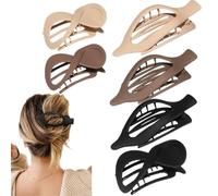 Zunishaone Clips à griffe plate, clips à griffe à cheveux plats | Barrette à cheveux à cheveux horizontale non glissée,Accessoires de couvre-chefs vintage, coiffure pour la famille, les amis, les