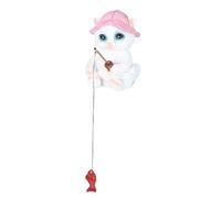 Zunishaone Décoration d'aquarium pour chats de pêche, décorations de réservoir de poisson-chat - Ornements de moo Animal Aquarium Miniatures Fishing Cat | Statue de dessin animé SQUISITA