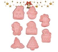 Zunishaone Emporte-pièces pour biscuits de Noël, 8 pièces de timbres pour pâtisseries, moules pour boulettes manuelles, pour cuisiner, débutants, loisirs créatifs, réunions de famille