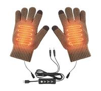 Zunishaone Gants chauffants de moto, gants chauffants tricotés à brancher USB, gants chauffants chauds pour sports de plein air, trois réglages de température pour homme et femme, activités de plein