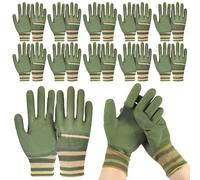 Zunishaone Gants de sécurité, gants de jardinage | Gants de travail sans glissement 12 paires | Mitaines respirantes épaissies, de travail multifonctionnel pour le travail de service