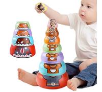 Zunishaone Jouets de poupées Russes à imbriquer - ABS de 10 à 2,5 cm, Couleurs, poupées avec Motif d'animaux empilables, résistantes aux Chocs et à la Chaleur, garçons et Filles
