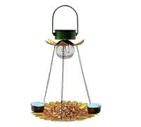 Zunishaone Mangeoire à oiseaux solaire 2 en 1 pour oiseaux en plein air, énergie solaire, station de boisson et alimentation, fournitures pour