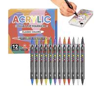 Zunishaone Marqueurs à Ongles - Séchage Rapide Double Pointe - Set de 12 Stylos à Décoration pour Filles - Pour Art Du Pointillage Femmes Adolescents Adultes Débutants Salon À Domicile