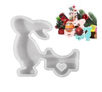 Zunishaone Moules à biscuits en forme de lapin de Pâques, moule à savon pour lapin animal, lapin tirant chariot époxy résine qui fait, Festival Bunny Decor Maker Tool pour fête, mariage, décoration