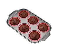Zunishaone Moules à muffins en silicone - Silicone/acier 31 x 18,6 cm, moule à cupcakes à dégagement facile, moule à beignets réutilisable | Parfaitement idéal pour la cuisine du petit-déjeuner