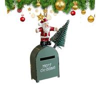 Zunishaone Ornement de boîte aux Lettres en Fer de Noël,Ornements de Fer de Noël boîte aux Lettres en métal créative - Petite décorative en | Pendentif créatif de