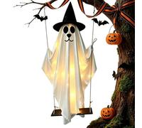 Zunishaone Outdoor Halloween Decorations | 59 inch Light Up Swing Ghost Dog