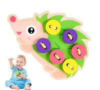 Zunishaone Pratique de nouer des chaussures pour , jouets éducatifs interactifs avec hérisson, pratique éducative en bois avec corde, apprendre à nouer