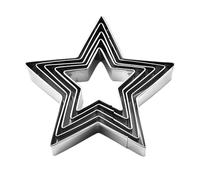 Zunishaone Star Cutter Set - 7.7x7.5x1.7cm Stainless Steel 5-Piece Durable Pastry Mold Kit, Holiday Baking Essential | Cookie Fondant Cutter, Party Decoration Tool, Festive Dessert Shape Maker
