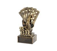 Zunishaone Statue en résine de 4,52 pouces - Trophée de poker de luxe sur une base carrée | Figurine décorative avec gravure personnalisée, idéale pour la collection et la décoration d'étagère moderne