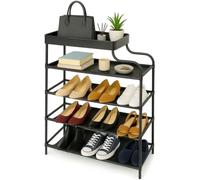 ZUNOVI Meuble à chaussures étroit à 5 niveaux avec tissu imperméable, structure métallique et plateau ajouré - Organisateur de chaussures pour entrée, entrée ou placard - Gain de place et maintient