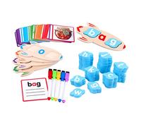 ZUNOXAZ 1 Ensemble Jeu Éducatif pour Garçon Fille Cartes de Vowels à Classer et Jeux de Lecture Montessori pour Apprentissage des Mots et Éveil Cognitif des Tout Petits Ans