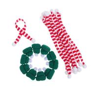 ZUNOXAZ 10 Ensembles DIY Mini Christmas Wine Bottle Hats and Scarves Wool Yarn Knit Covers for Festive Doll Snowman Decorations