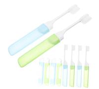 ZUNOXAZ 10 pièces Brosses à Dents Pliables de Voyage de Brosses à Dents Portables à Poils Souples Bleues Vertes pour Nettoyage Pratique