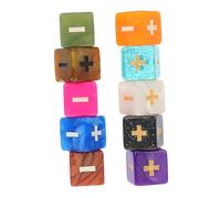 ZUNOXAZ 10 Pièces Dés Mathématiques avec Signes Plus et Moins Outil Pédagogique pour Apprendre à Compter Jeu Éducatif pour Garçon Fille Couleur Aléatoire