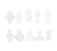 ZUNOXAZ 10 pièces Lot de Bustes Résine Miniatures Sculpture Portraits Décorations de Bureau et Maison Style Créatif