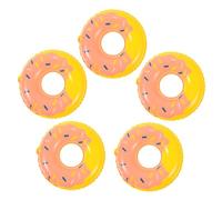 ZUNOXAZ 10 Pièces Lot de Mini Bouées de Natation Orange Forme de Donuts Décoratives pour Maison de Poupée Accessoires de Fête Baignade et Jeux Eau