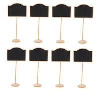 ZUNOXAZ 10 pièces Lot de Mini Tableaux Noirs Bois avec Supports Amovibles Ardoises Réutilisables pour Décoration Messages Mémo et Indication de Plantes
