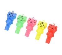 ZUNOXAZ 10 pièces Lot de Sifflets Plastique Sport avec Lanières Motif Chat Sifflet Arbitre pour Sportive et Animation Couleur Aléatoire Couleur Aléatoire