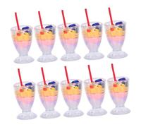 ZUNOXAZ 10 Pièces Scale Mini Ice Cup Model for Dollhouse DIY Micro Landscape Decor Realistic Tiny Dessert Toys