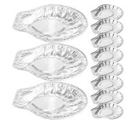 ZUNOXAZ 100 Barquettes Coquille Saint Aluminium Jetables Plateaux À Huîtres Pour Grill Four Et Service De Fruits De Mer Format 10.00 X 9.50 X 1.50 Cm Pour Réceptions Et Barbecue