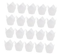 ZUNOXAZ 100 Pièces Caissettes Cupcake Lotus Papier Chaleur et Huile Moules Muffins Blancs pour Pâtisserie Liners Flexibles et Faciles à Démouler pour et Conservation