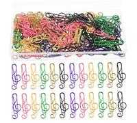 ZUNOXAZ 100 pièces Trombones Colorés Motif Notes de Musique Clips Papier Décoratifs pour Bureau École Fournitures Couleur Aléatoire Couleur Aléatoire