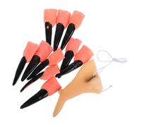 ZUNOXAZ 11 Pièces Halloween Accessoires Zombie et Faux Ongles Noirs et Nez Long Cosplay Décoration Effrayante pour Fête Déguisée et Carnaval