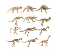 ZUNOXAZ 12 pièces Figurines Dinosaures Miniatures Kit Fouilles Archéologiques Squelette de Dinosaure Décoration Bureau Maison Couleur Kaki