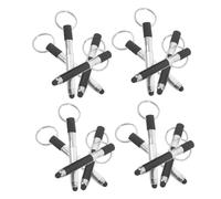 ZUNOXAZ 12 Pièces Lot de Porte Clés Stylo Bille Tactile Mini Portable Stylet Écran Capacitif et Pratique pour pour Clés et Dessin Noir et