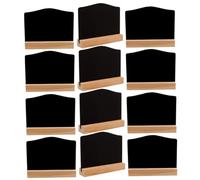 ZUNOXAZ 12 pièces Mini Tableau Double Face avec Chevalet Bois Ardoise Réutilisable pour Messages Décoration de Table et Bar Lot