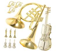 ZUNOXAZ 12 Pièces Miniature Violon Trompette Décorations Noël Ornements Arbre Suspendus Modèles Jouets pour Ambiance Festive