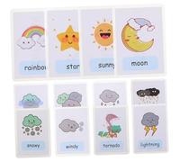 ZUNOXAZ 12 pièces Mots Anglais Météo Étanches Apprentissage Portable pour Garçon Fille École Préscolaire Matériel Éducatif Indispensable