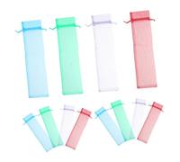 ZUNOXAZ 12 pièces Organza Folding Hand Fan Bags Lightweight Small Gift Pouches For Festival Wedding Portable Fan Storage Cases In Wine Lake