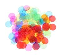 ZUNOXAZ 120 pièces Transparent Plastic Bingo Chips Counters for Math Learning and Bingo Games Colors