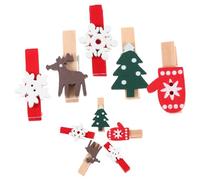 ZUNOXAZ 125 Pièces Pinces à Photos Bois de Noël Porte-Notes Xmas Clips pour Guirlande Lumineuse Décoration Festive pour Arbre de Noël et Fêtes