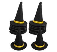 ZUNOXAZ 14 Mini Chapeaux de Sorcière Noirs en Feutrine 4 CM pour Décorations de Bouteilles de Vin Halloween Accessoires DIY pour Poupées et Fêtes Pack de 14 Pièces