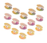 ZUNOXAZ 15 pièces Luminous Miniature Shell with Pearl DIY Resin Charms for Crafting and Decoration Gradient Glow in The Dark Resin Shells for Aquarium Flower Pot and Micro Landscape Use